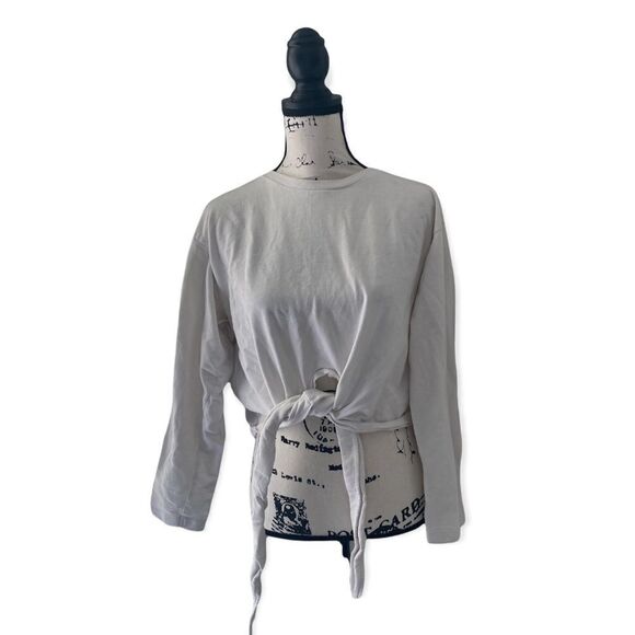 Zara Trafaluc SZ M oversized tie front long sleeve top - Picture 1 of 4
